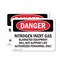 Signmission Nitrogen Inert Gas Equipment Danger Sign, Plastic, 10in W x 7in L, 2PK OS-2PACK-DS-P-710-L-1907 - alternate 1